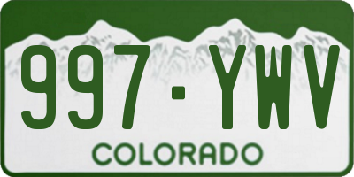 CO license plate 997YWV