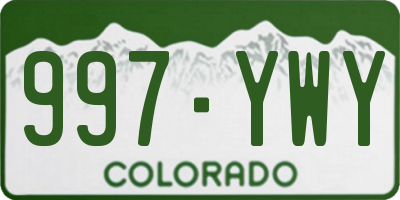 CO license plate 997YWY