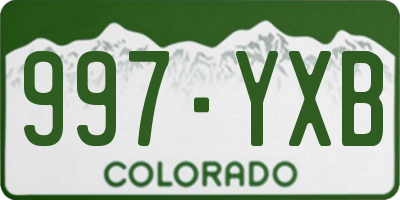 CO license plate 997YXB