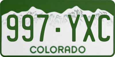 CO license plate 997YXC