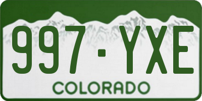 CO license plate 997YXE