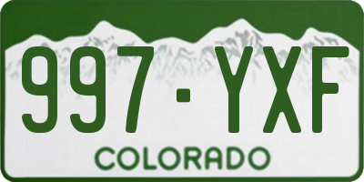 CO license plate 997YXF
