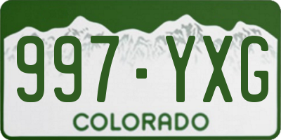 CO license plate 997YXG