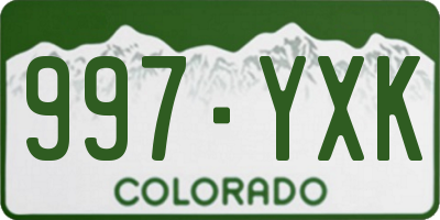 CO license plate 997YXK
