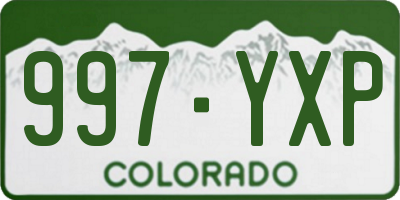 CO license plate 997YXP