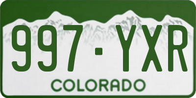 CO license plate 997YXR