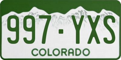 CO license plate 997YXS