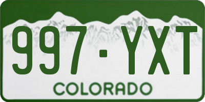CO license plate 997YXT