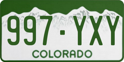 CO license plate 997YXY