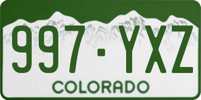 CO license plate 997YXZ