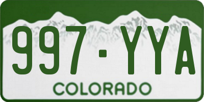 CO license plate 997YYA