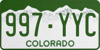 CO license plate 997YYC