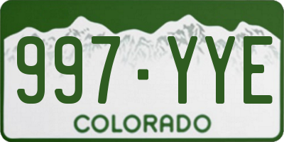 CO license plate 997YYE