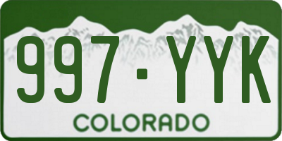 CO license plate 997YYK