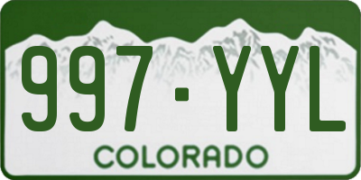 CO license plate 997YYL