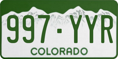 CO license plate 997YYR