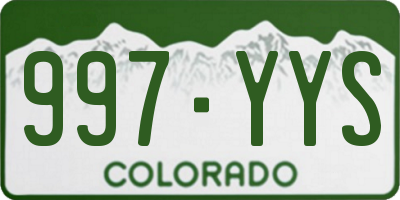 CO license plate 997YYS