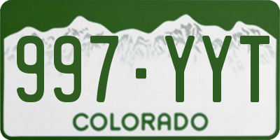 CO license plate 997YYT
