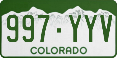 CO license plate 997YYV