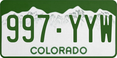 CO license plate 997YYW