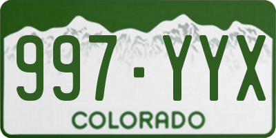 CO license plate 997YYX