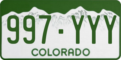 CO license plate 997YYY