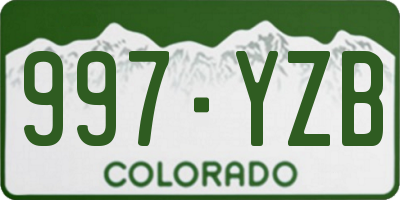 CO license plate 997YZB