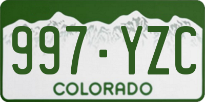 CO license plate 997YZC