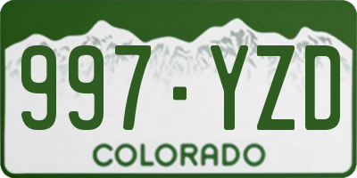 CO license plate 997YZD