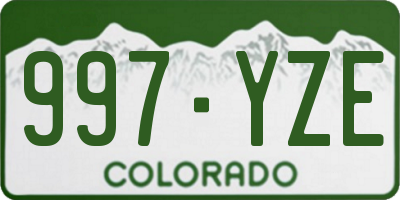 CO license plate 997YZE