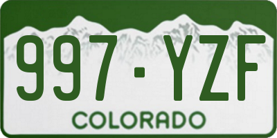 CO license plate 997YZF