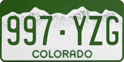CO license plate 997YZG