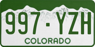 CO license plate 997YZH