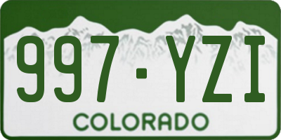 CO license plate 997YZI