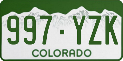 CO license plate 997YZK
