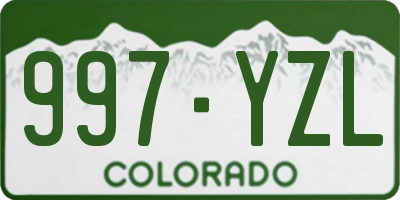 CO license plate 997YZL