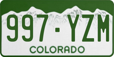 CO license plate 997YZM