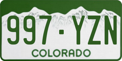 CO license plate 997YZN