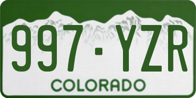 CO license plate 997YZR