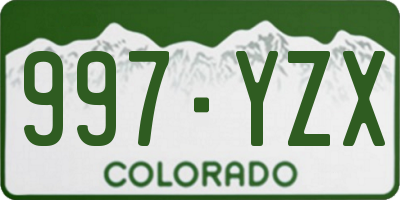 CO license plate 997YZX