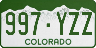 CO license plate 997YZZ