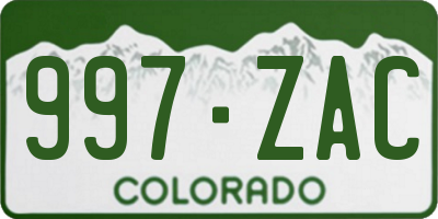 CO license plate 997ZAC