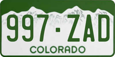 CO license plate 997ZAD