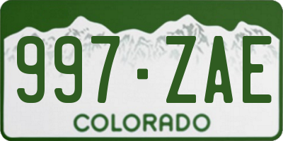 CO license plate 997ZAE