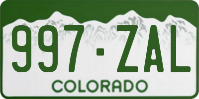 CO license plate 997ZAL