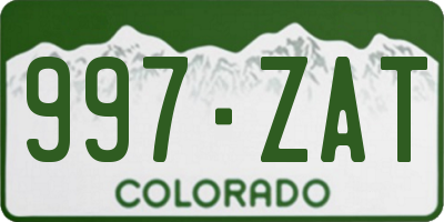 CO license plate 997ZAT