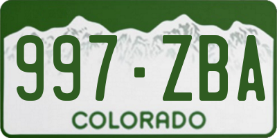 CO license plate 997ZBA