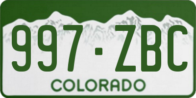 CO license plate 997ZBC