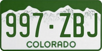 CO license plate 997ZBJ