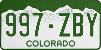 CO license plate 997ZBY